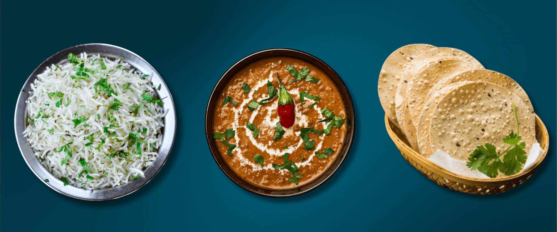 Enjoy Summer Days with Rice, Dal, and Crispy Papad